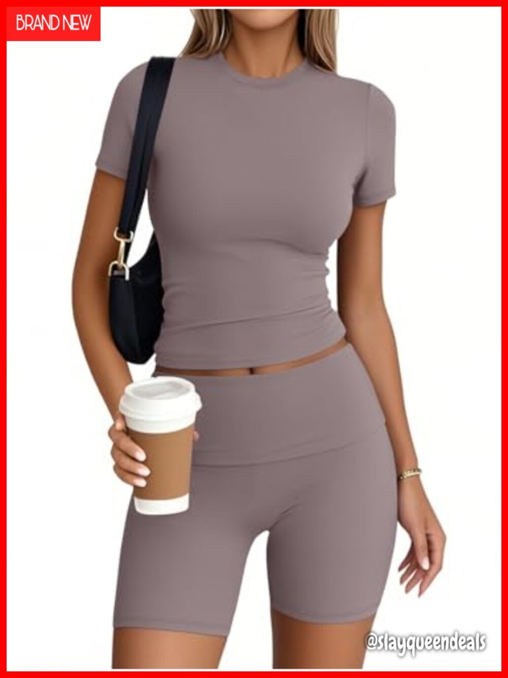 2 Piece Workout Short Set Crop Top Slim Shorts Nylon Spandex
